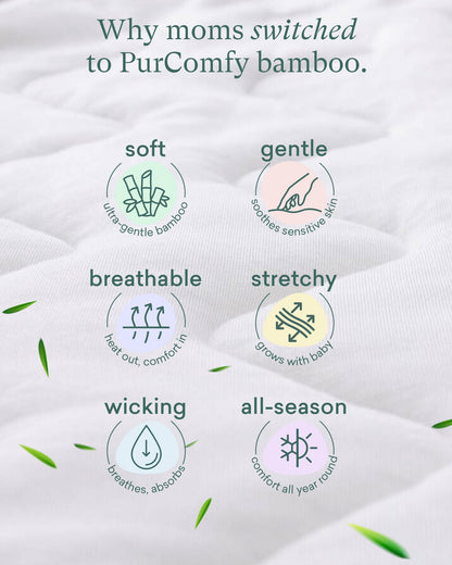 PurComfy Supersoft Sleep Sack 1.0 TOG, Premium Bamboo Viscose Baby Sleeping Bag, 2-Way Safe Zipper Sleep Sacks 6-15 Months (Whale)