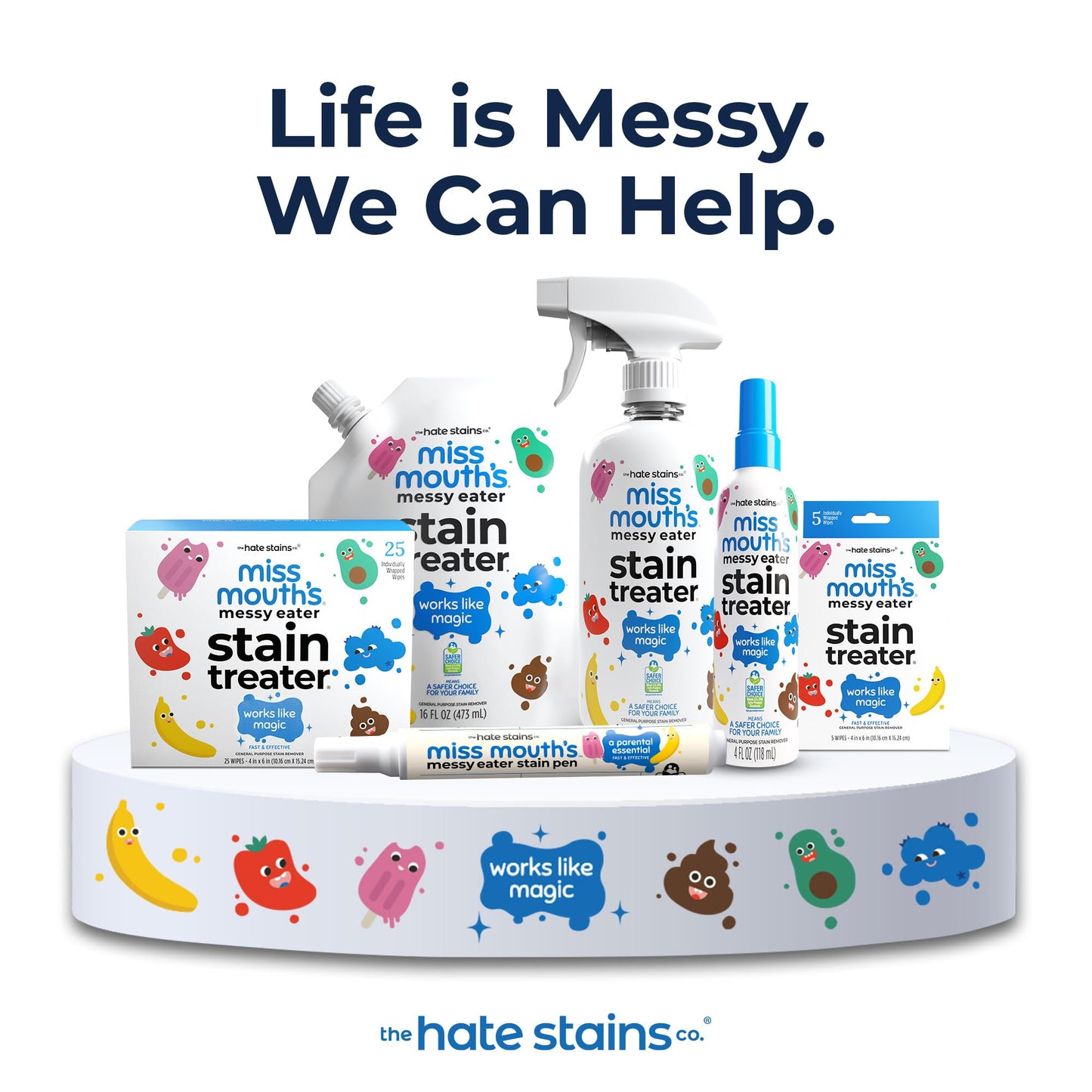 Miss Mouth's Messy Eater Stain Treater Spray - 4oz 2 Pack Stain Remover - Newborn & Baby Essentials - No Dry Cleaning Food, Grease, Coffee Off Laundry, Underwear, Fabric