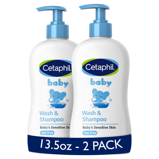 Cetaphil Baby Wash & Shampoo, 13.5oz Pack of 2, Hypoallergenic, Gentle Enough for Everyday Use, Soap Free