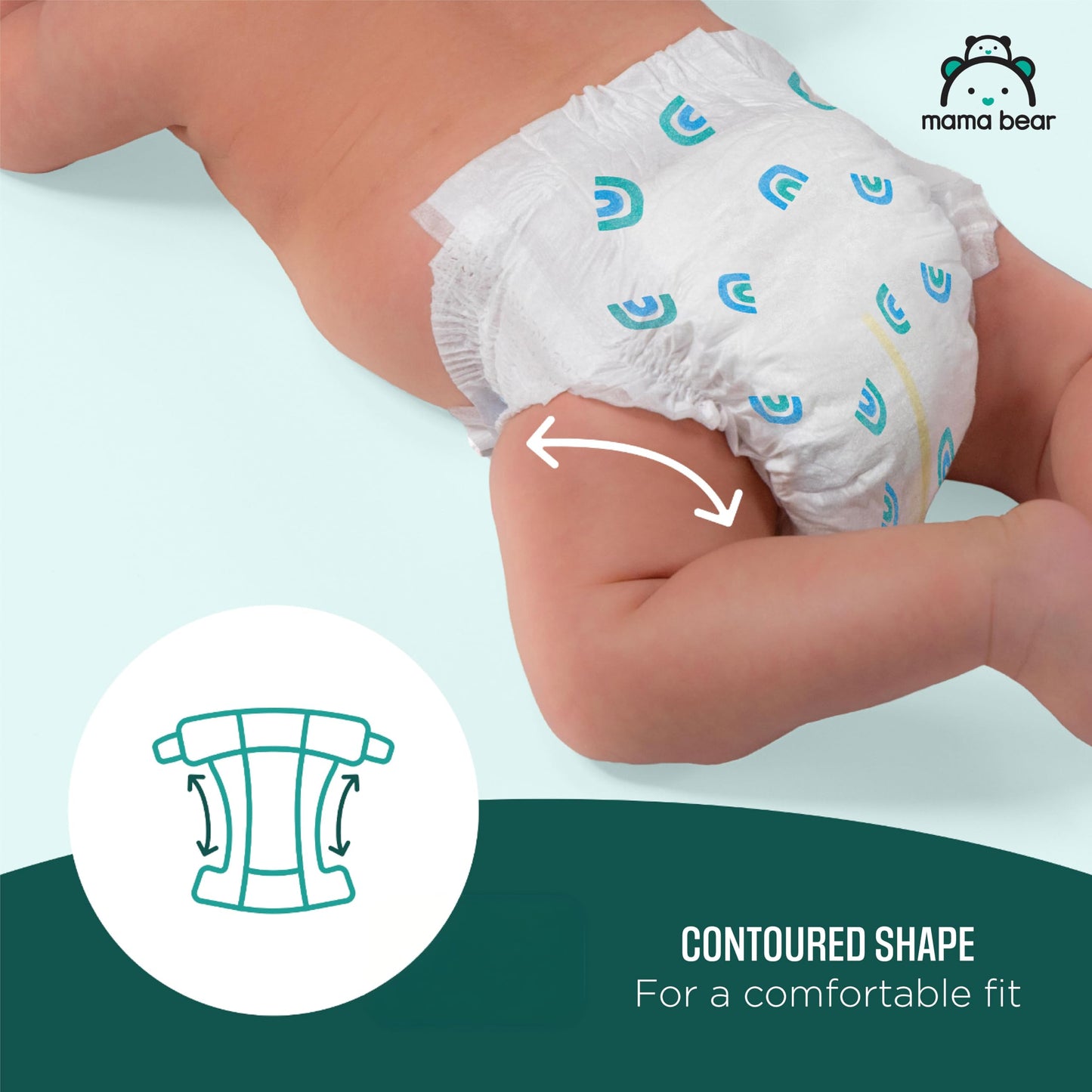 Amazon Brand - Mama Bear Gentle Touch Baby Diapers, Size 5, 27+ lb, Leak Protection, 12 Hours Protection, Wetness Indicator, Hypoallergenic, 132 Count (4 packs of 33)