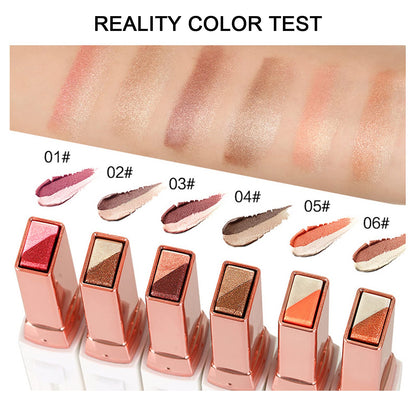 LOKFAR 12 Colors Glitter Eye-shadow Stick Set, Two-Tone Shimmer Gradient Shadow, Duo Chrome Metallic Eyeshadow Stick Waterproof Glitter Eye Shadow Pen for Women Eye Makeup (6 Pcs)