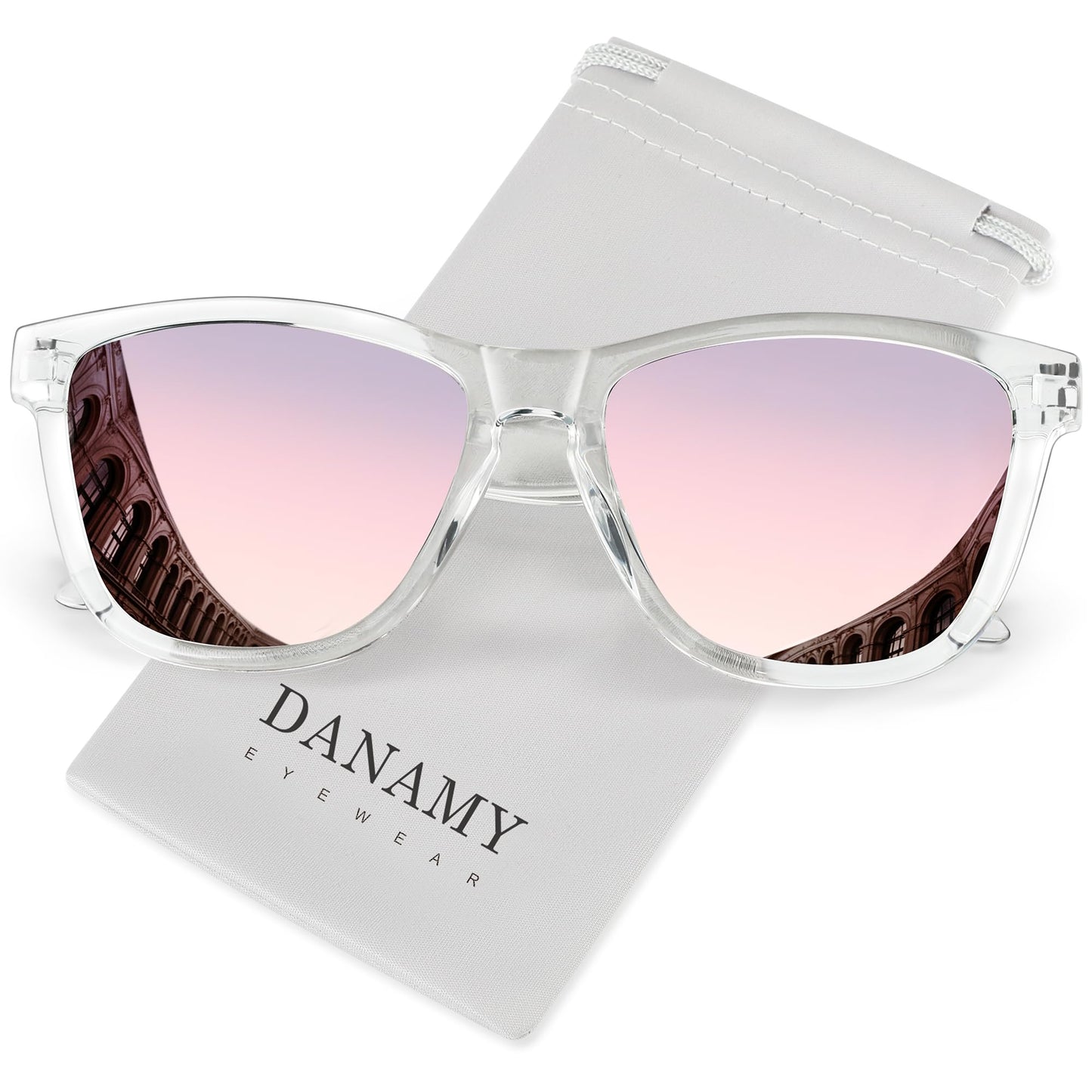 DANAMY Sunglasses Womens Polarized Sunglasses for Women Trendy Designer Mirrored UV Protection Sun Glasses
