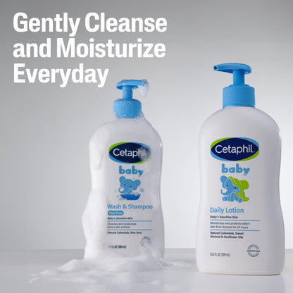 Cetaphil Baby Wash & Shampoo, 13.5oz Pack of 2, Hypoallergenic, Gentle Enough for Everyday Use, Soap Free