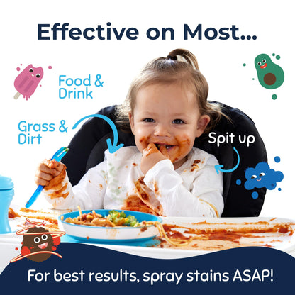 Miss Mouth's Messy Eater Stain Treater Spray - 4oz 2 Pack Stain Remover - Newborn & Baby Essentials - No Dry Cleaning Food, Grease, Coffee Off Laundry, Underwear, Fabric
