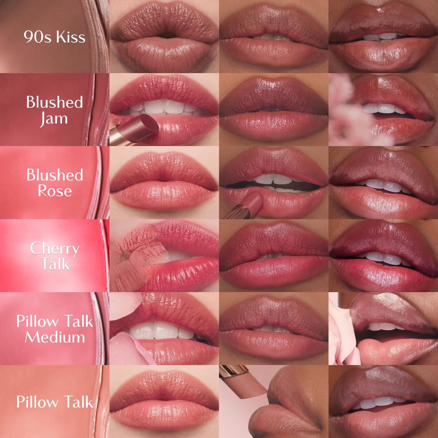 Charlotte Tilbury Pillow Talk Blush Balm Lip Tint - Long-Lasting Sheer Lipstick & Balm & Tint For Hydrated, Plumper Looking Lips - Pillow Talk