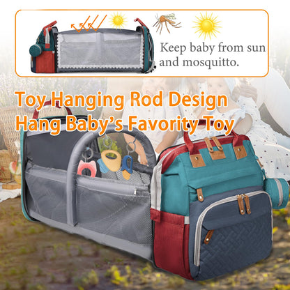 Astro alan Baby Diaper Bags with Changing Station, Waterproof Diaper Bag Backpack for Moms Dads with USB Charging Port, Baby Shower Gifts, Large Capacity diaper backpack, Red-Green-Blue