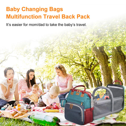 Astro alan Baby Diaper Bags with Changing Station, Waterproof Diaper Bag Backpack for Moms Dads with USB Charging Port, Baby Shower Gifts, Large Capacity diaper backpack, Red-Green-Blue