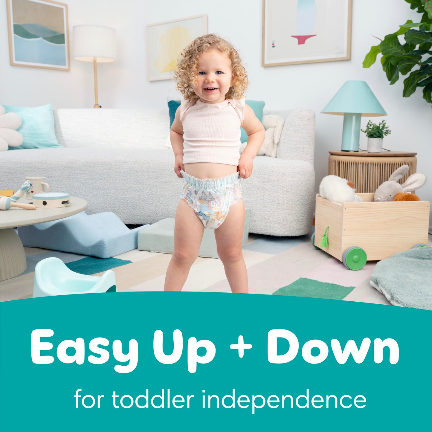 Pampers Training Pants - Easy Ups Boys & Girls Bluey - Size 3T-4T, 124 Count, Children's Potty Underwear (Packaging May Vary)