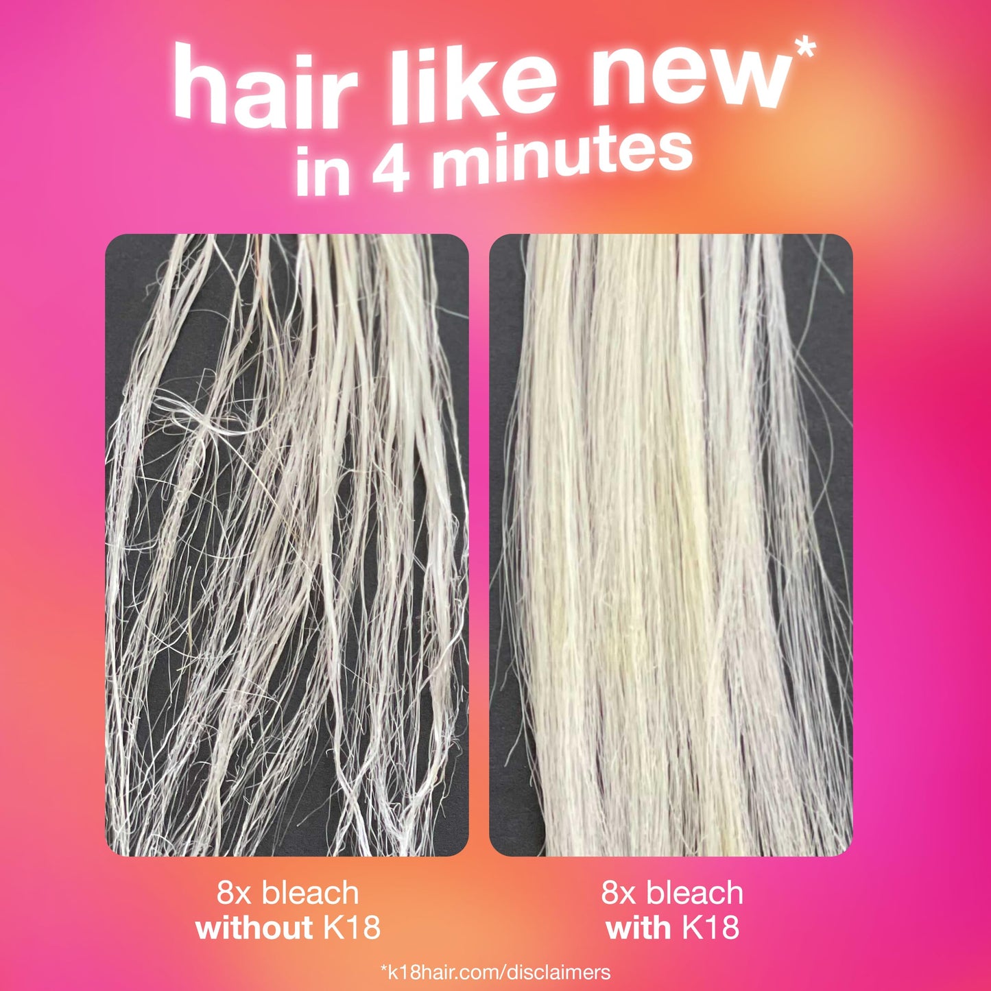 K18 Leave-In Molecular Repair Hair Mask - Peptide Hair Treatment Mask for Bleach, Color, Chemical + Heat Damaged Strands - Immediate + Lasting Damage Reversal in 4 Minutes (0.5 Fl oz)