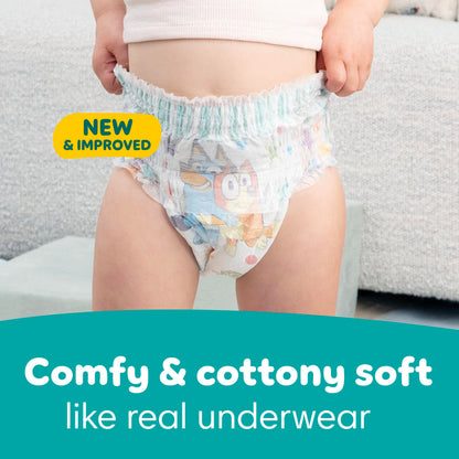 Pampers Training Pants - Easy Ups Boys & Girls Bluey - Size 3T-4T, 124 Count, Children's Potty Underwear (Packaging May Vary)