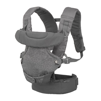 Infantino Flip 4-in-1 Convertible Baby Carrier, Adjustable, Ergonomic Babywearing, Registry Essential, Baby Carrier for Newborn to Toddler, Gray
